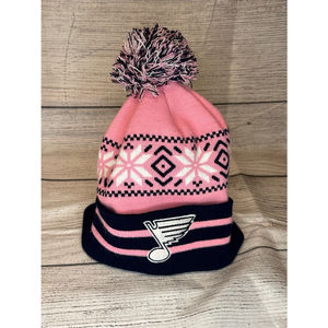 COPY - Nwot St Louis Blues Women’s Beanie Pink Navy Pom